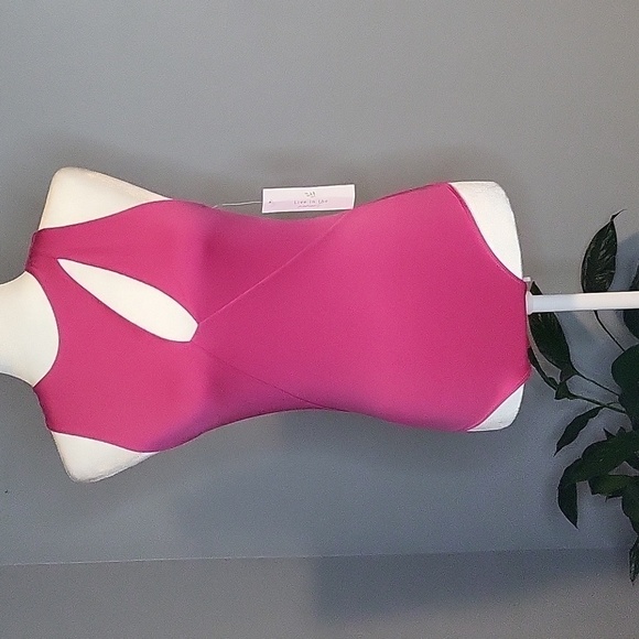 Live in the Moment Pink High Neck Thong Bodysuit with Cutout - Size S - Picture 1 of 12